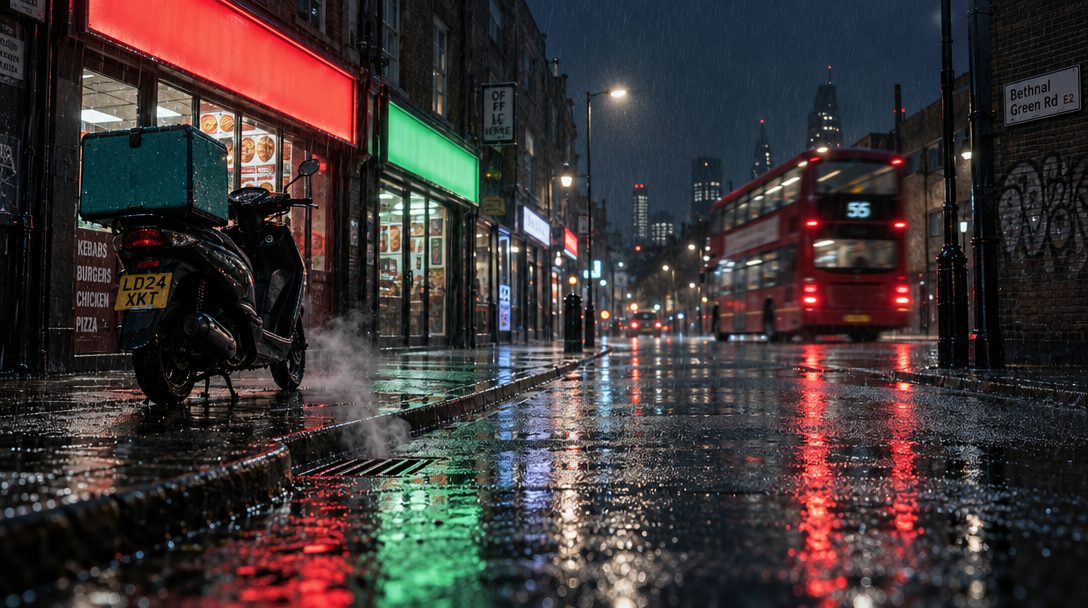 london street rain