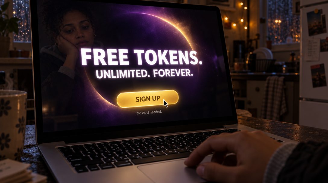 The free tokens advert
